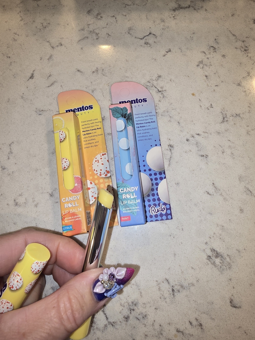 RUDE Candy Roll Lip Balm Duo - Yellow & Blue - Picture 2 of 3